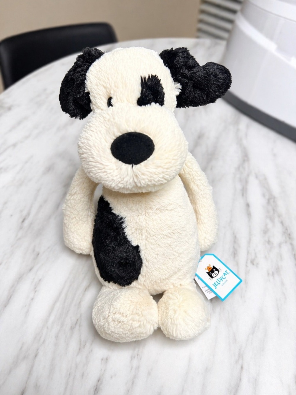 Jellycat Bashful Black & Cream Puppy Dog Plush Stuffed Animal